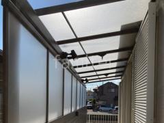 フル木製調テラス屋根 三協ナチュレ レンガ囲い モルタル仕上げ 洗い場
