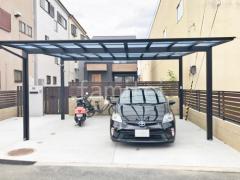 カーポート2台(ワイド) ツイン LIXIL ネスカF フラット屋根