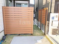 目隠しフェンス塀 人工木材ウッドデッキ