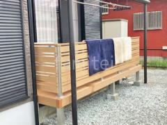 人工木ウッドデッキ ベランダ屋根