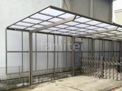 カーポート1台 LIXIL ネスカF 既存カーポート連結 伸縮門扉 親子片開き