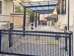 カーポート 跳ね上げ式門扉 サイクルポート