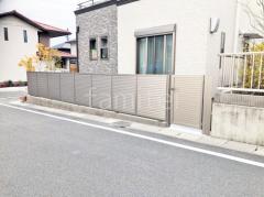 ブロック塀 (化粧ブロック) ユニソン シャモティ アルミ形材 フェンス LIXIL AB YL3型 横ルーバー3 目隠し