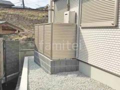 アルミ形材 フェンス LIXIL AB YL3型 横ルーバー3 目隠し ブロック塀 (化粧ブロック) 太陽エコブロックス 200グリッド