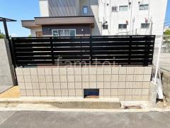 ブロック塀 (化粧ブロック) ユニソン リゲル アルミ形材 フェンス LIXIL AB YS3型 横スリット3 目隠し