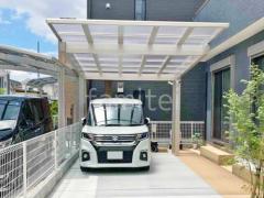 カーポート1台 (単棟) YKKAP エフルージュ FIRST EX フラット屋根 後ろ柱
