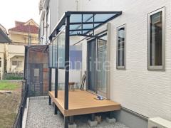 1階テラス屋根 (雨除け) YKKAP ソラリアF フラット屋根 スタンダード 壁付