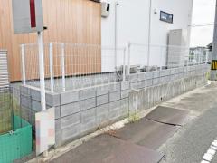 スチールメッシュ フェンス YKKAP イーネット3F型 スチール柱 境界・メッシュ ブロック塀 (化粧ブロック) 太陽エコブロックス 普通CB