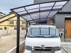 カーポート1台+延長 (1.5台縦連棟) YKKAP アリュース アール屋根