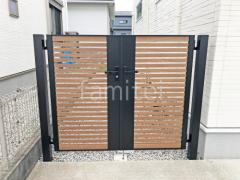 両開き 門扉 LIXIL 木製調 AB ウッディYS1型