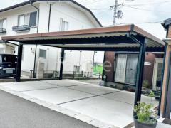 カーポート3台 (横ワイド トリプル) LIXIL 木製調 カーポートSW 積雪50cm対応 フラット屋根 折板屋根
