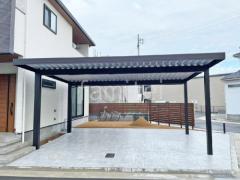 カーポート2台(ワイド) ツイン YKKAP ジーポートPro 積雪30cm対応 フラット屋根 折板屋根