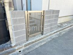 片開き 門扉 LIXIL AB TR3型 太たて桟 ブロック塀 (化粧ブロック) ユニソン ジャスティ