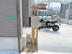 木製調デザインアルミ角柱門柱 LIXIL デザイナーズパーツ 郵便受けポスト Panasonic クリアスFF
