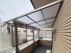 2階ベランダ屋根 LIXIL スピーネF フラット屋根 スタンダード 壁付