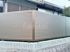 アルミ形材 フェンス YKKAP シンプレオYL1型 横ルーバー 目隠し ブロック塀 (化粧ブロック) ユニソン リブスプリットn