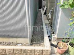犬走り 防犯砂利敷き バラス砕石 防草シート加工