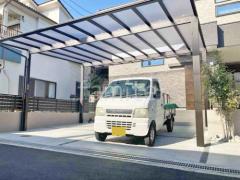 カーポート2台(ワイド) ツイン YKKAP エフルージュ FIRST フラット屋根